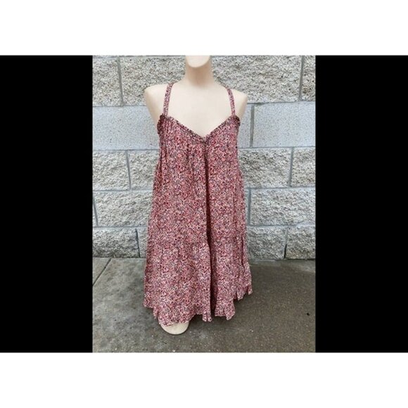 Universal Thread Women's Sleeveless Short Pintuck Mini Dress Pink Floral Small - Picture 1 of 7